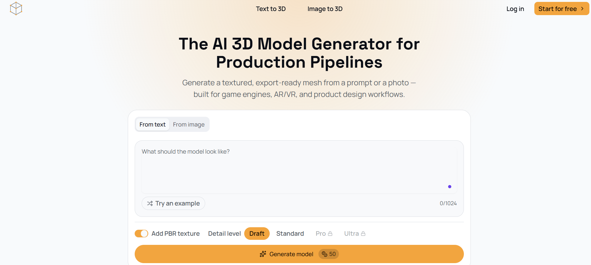 image of AI 3D Model Generator
