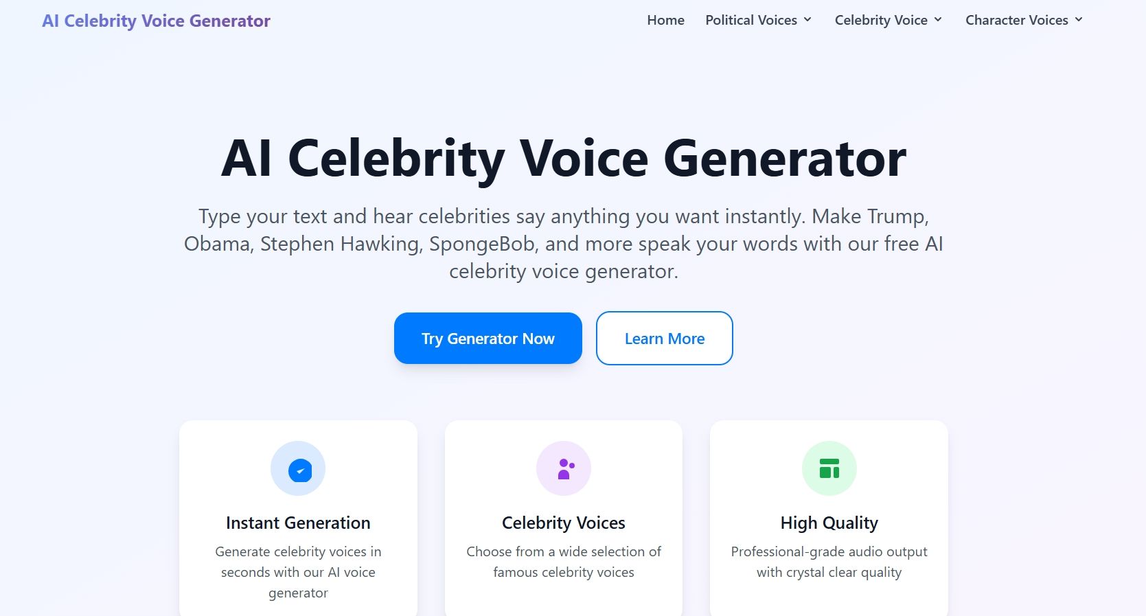 image of AI celebrity voice generator