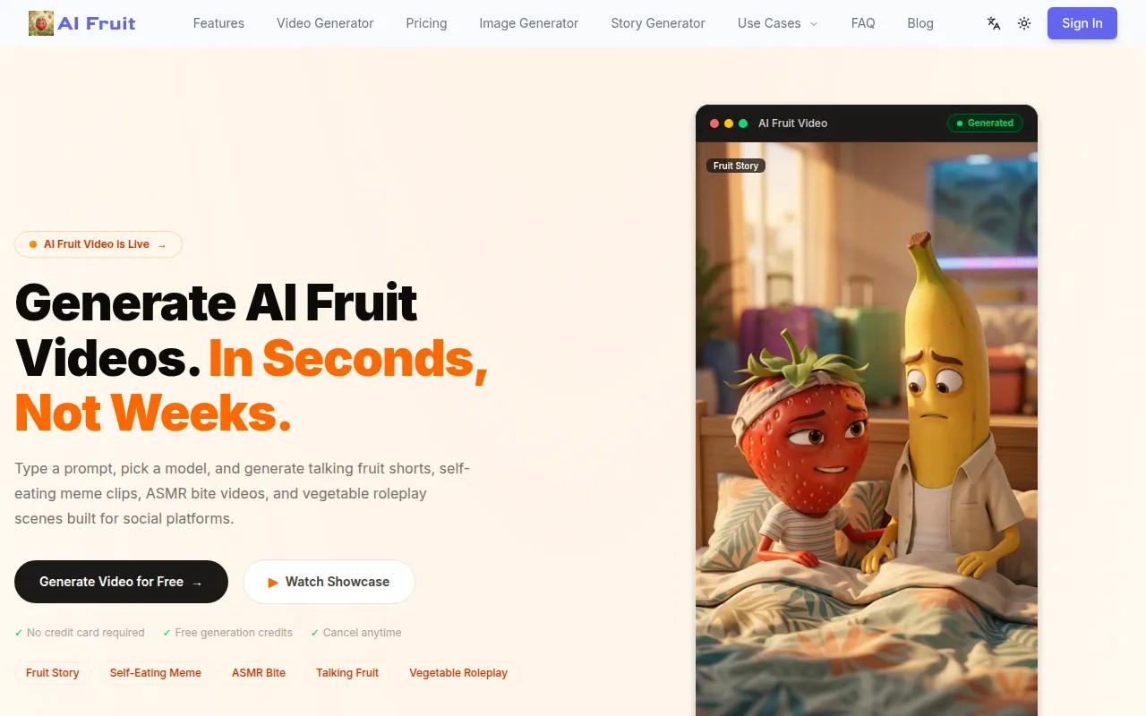 image of ai fruit video