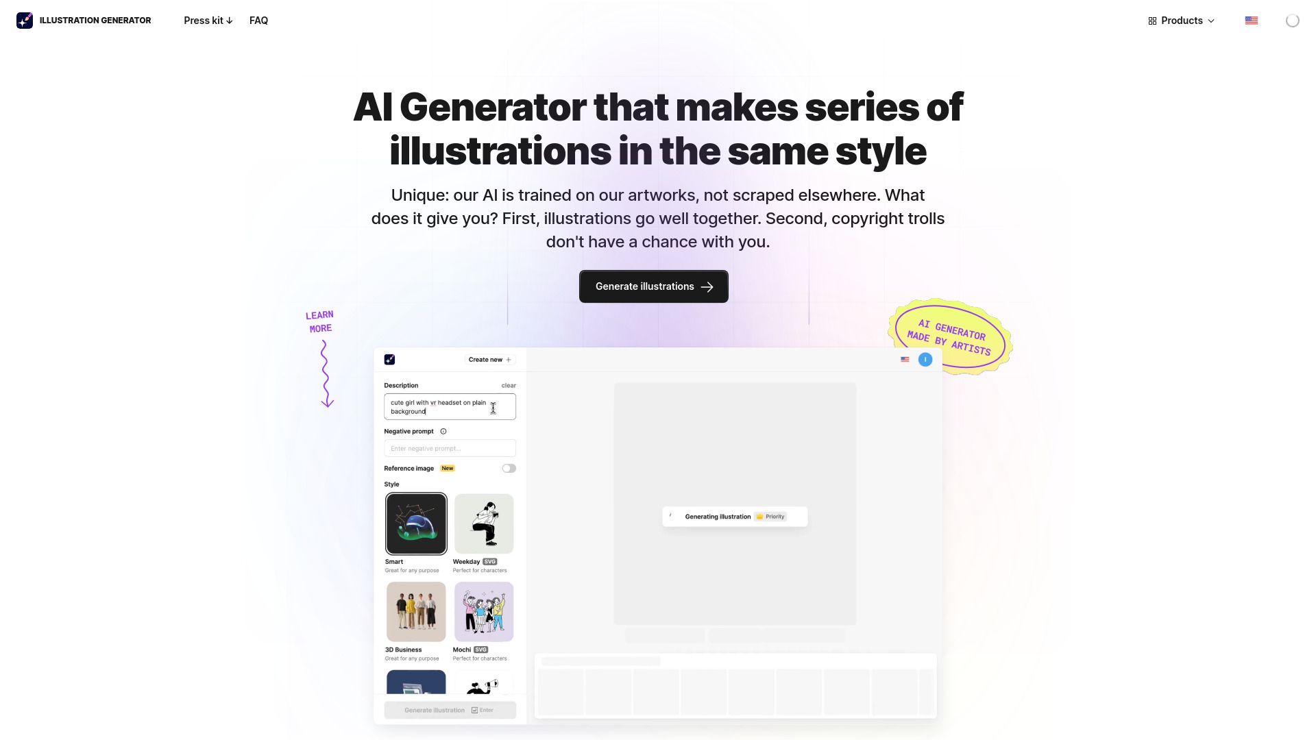 image of AI Illustration Generator AI