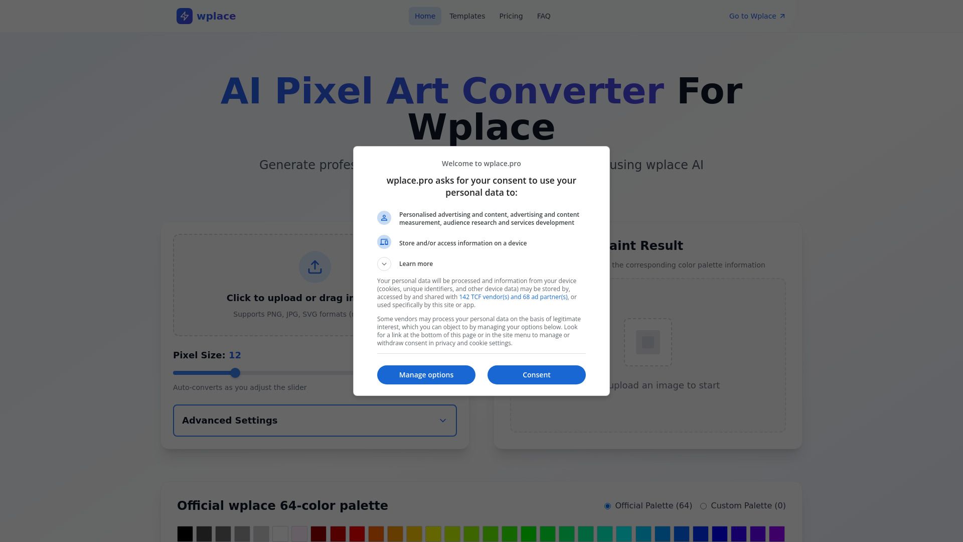 image of AI Pixel Art Converter For Wplace