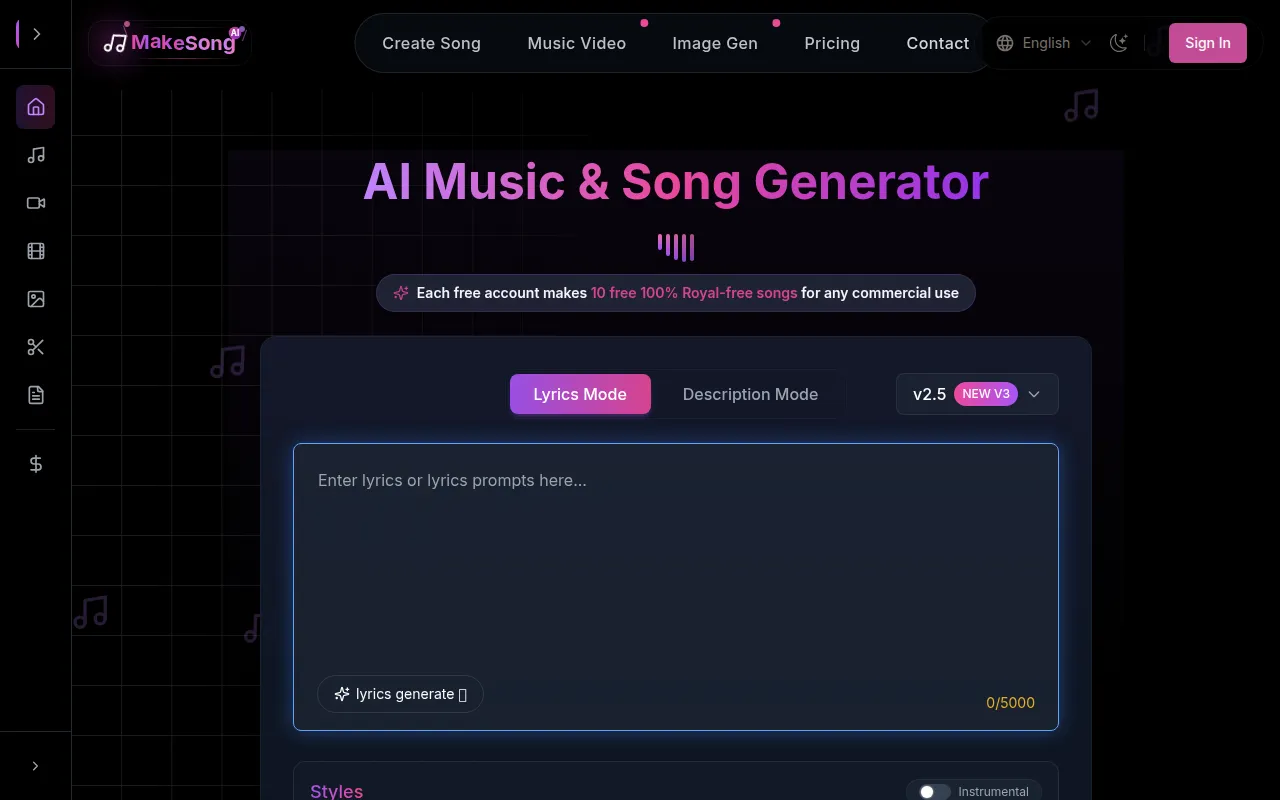 image of AI Song Generator-Make Song