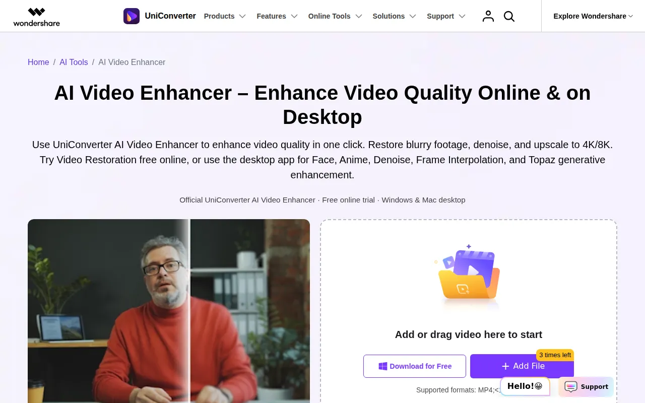 image of AI Video Enhancer - UniConverter