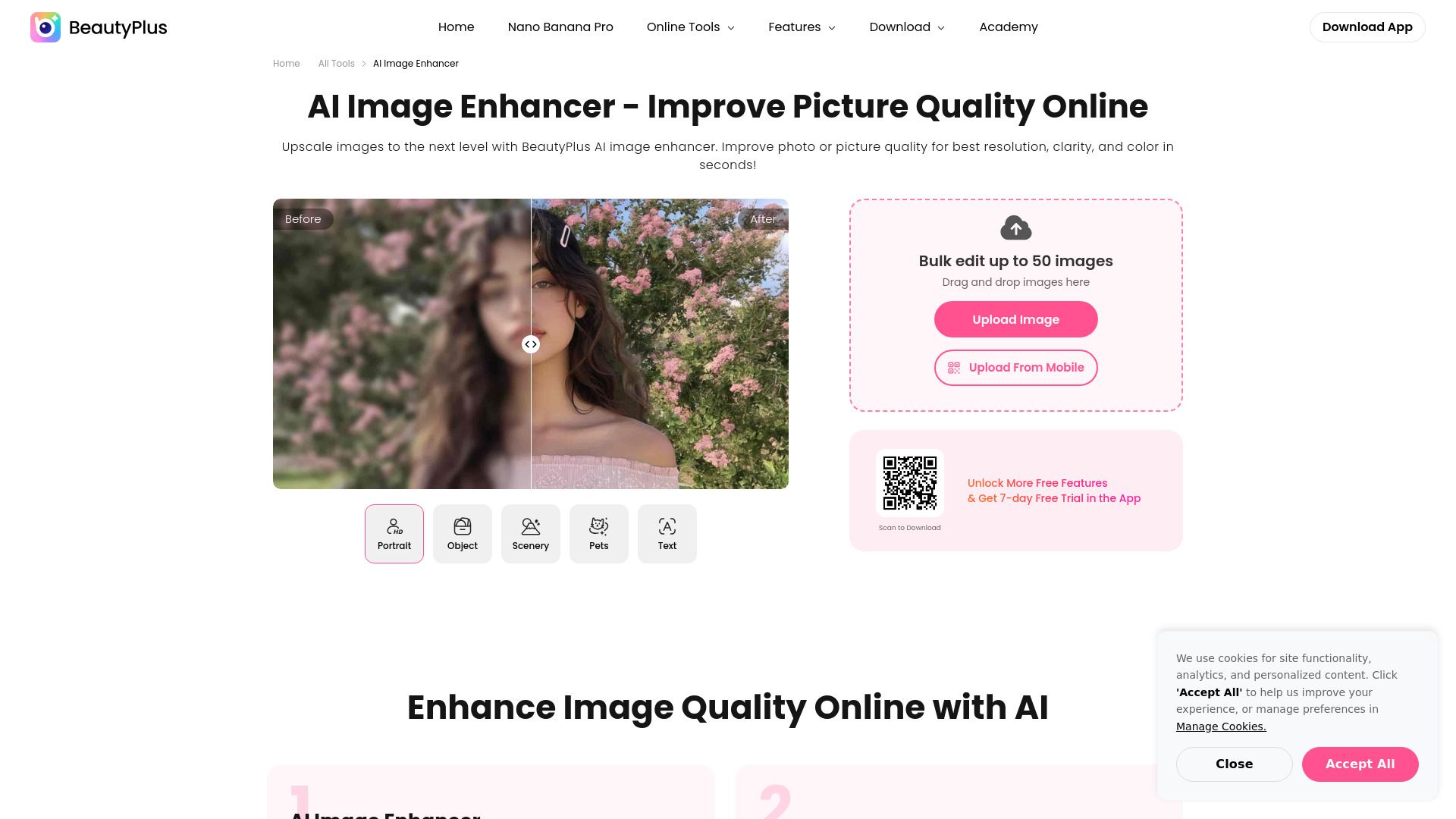 image of BeautyPlus Image Enhancer