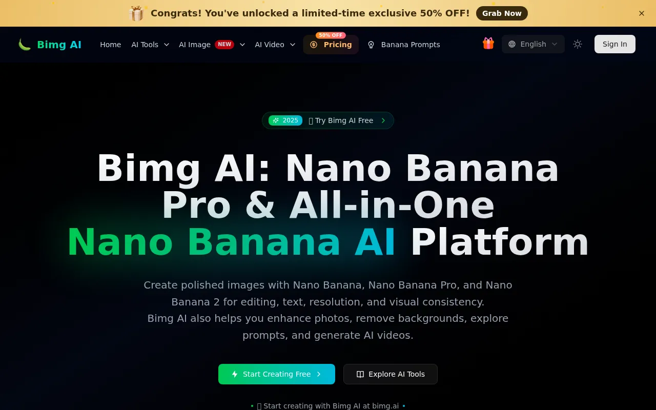 image of Bimg AI: All-in-One Nano Banana AI Platform