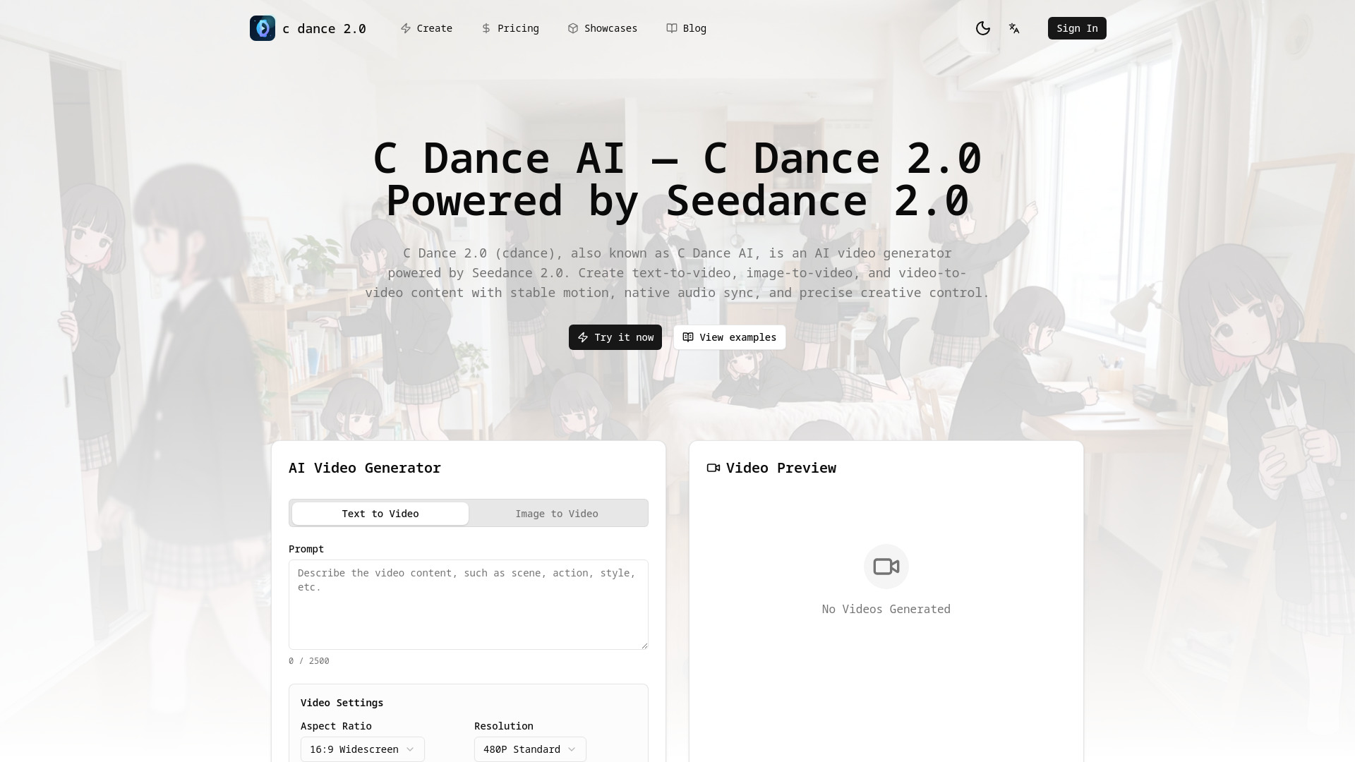 image of C Dance AI — C Dance 2.0 Powered by Seedance 2.0
