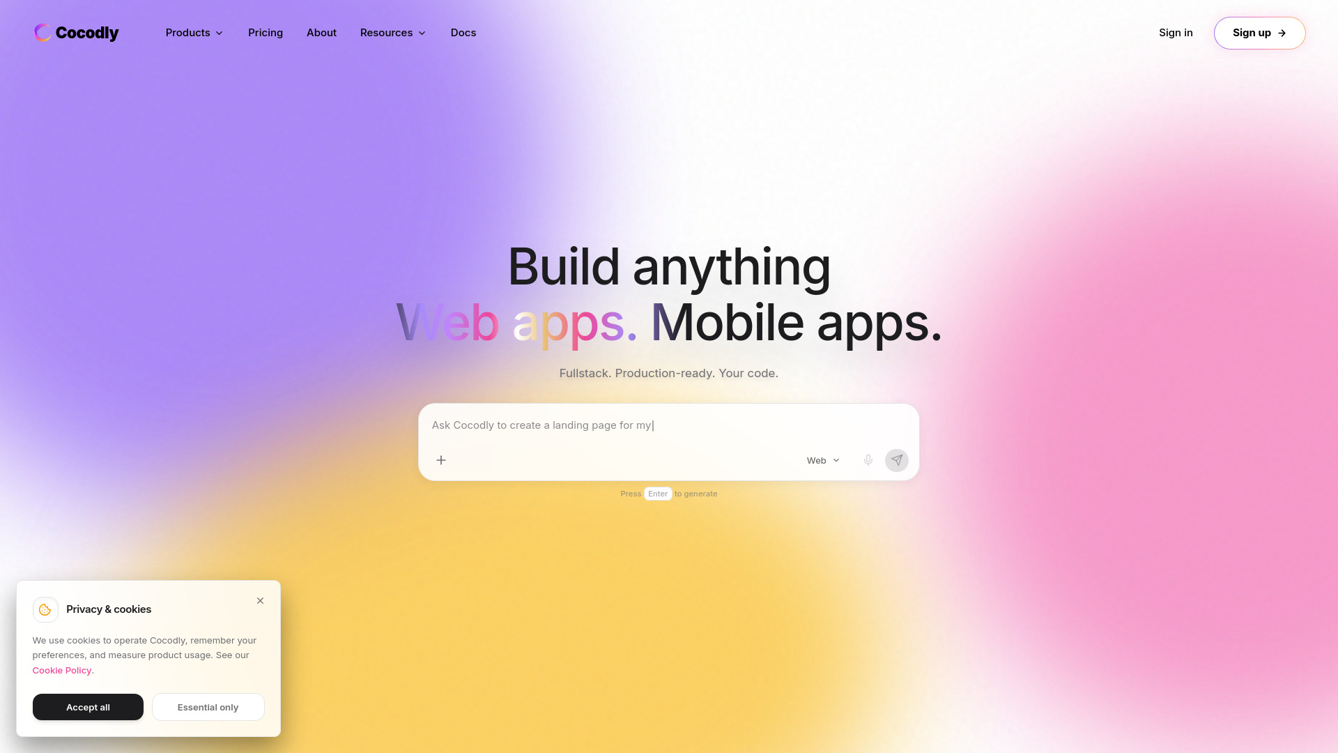 image of Cocodly : Build Apps & Websites with AI