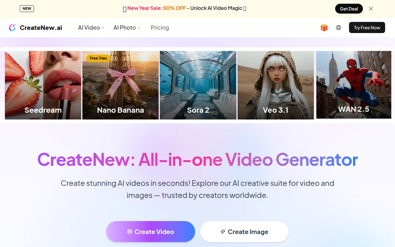image of CreateNew AI Video Generator Agent