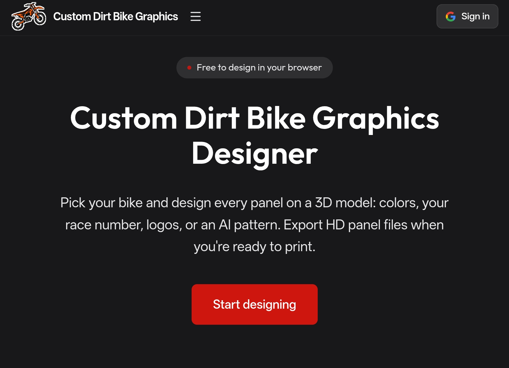 image of Custom Dirt Bike Graphics AI