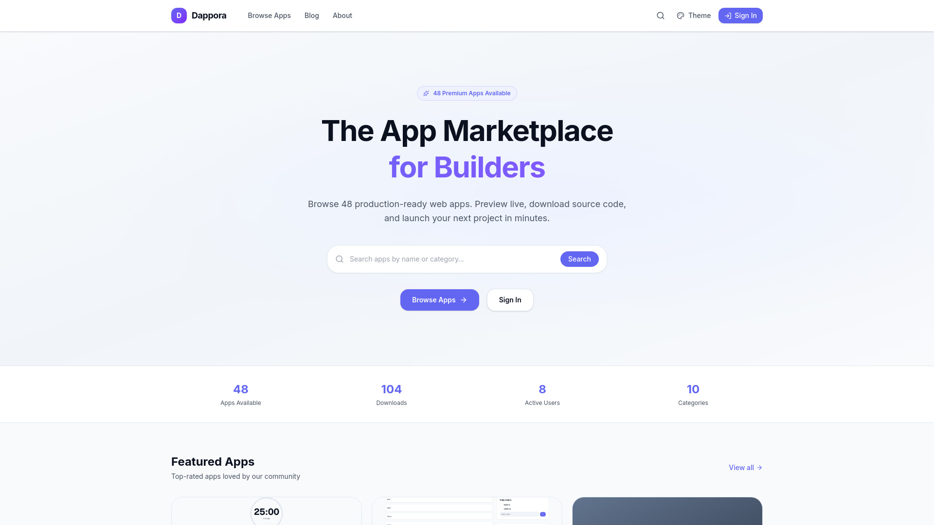 image of Dappora -48 Full-Stack SaaS Apps