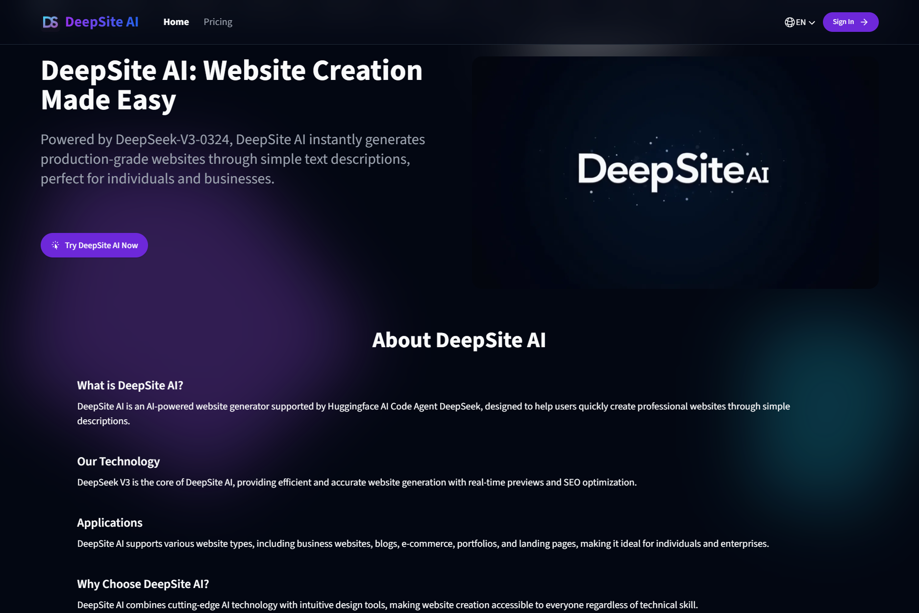 image of DeepSite AI