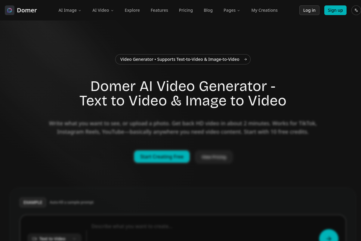 image of Domer AI Video Generator image of Domer AI Video Generator