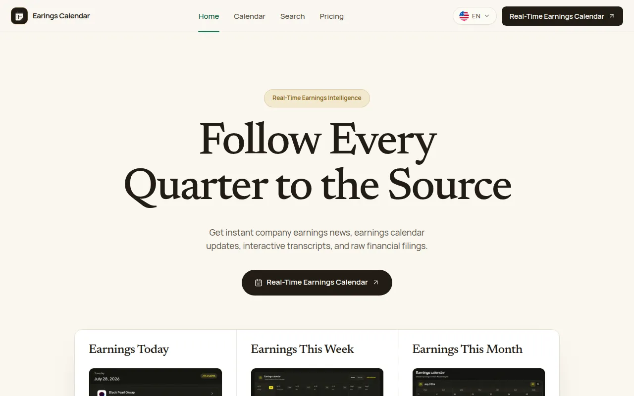 image of Earnings Calendar