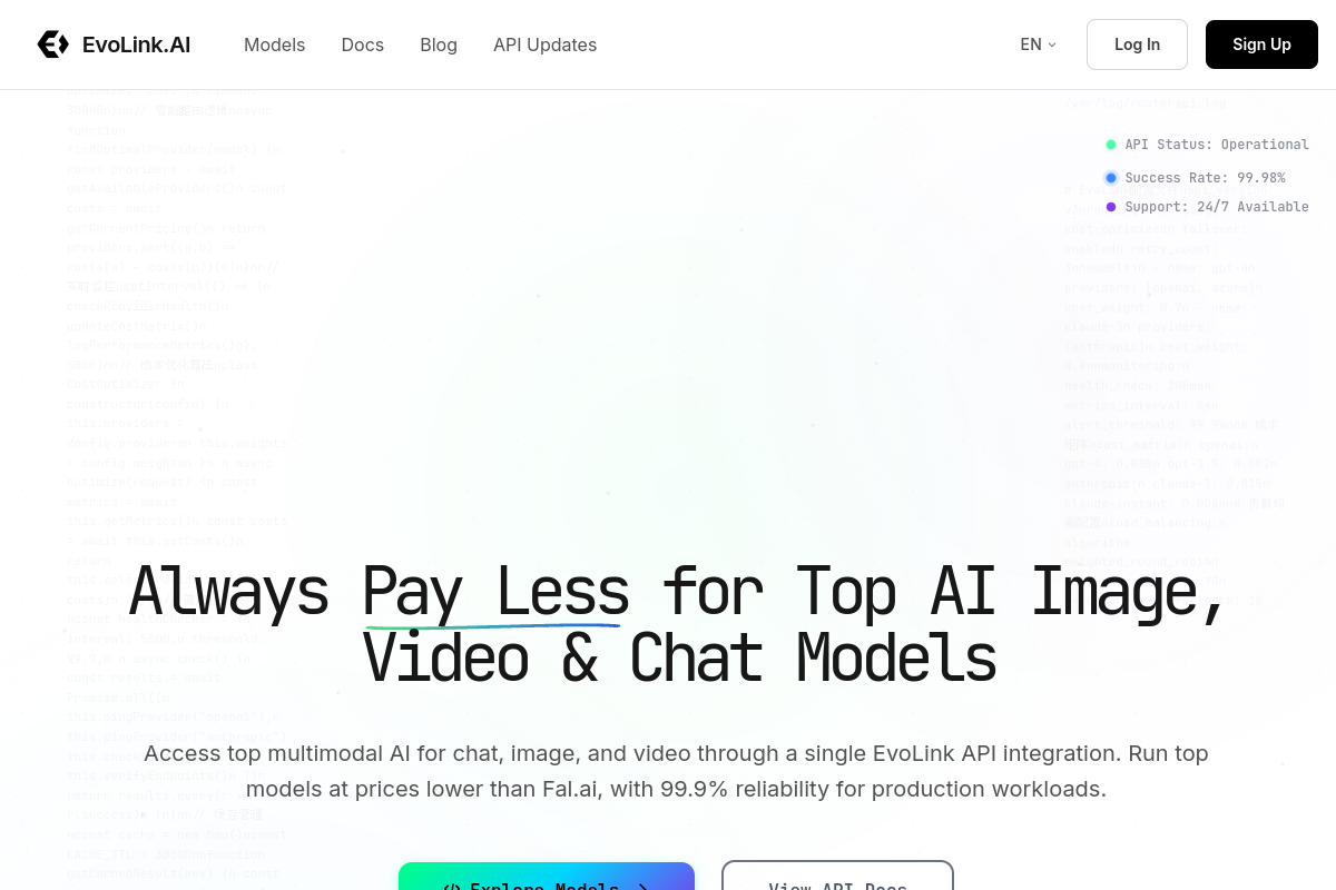 image for Evolink AI Model API image for Evolink AI Model API