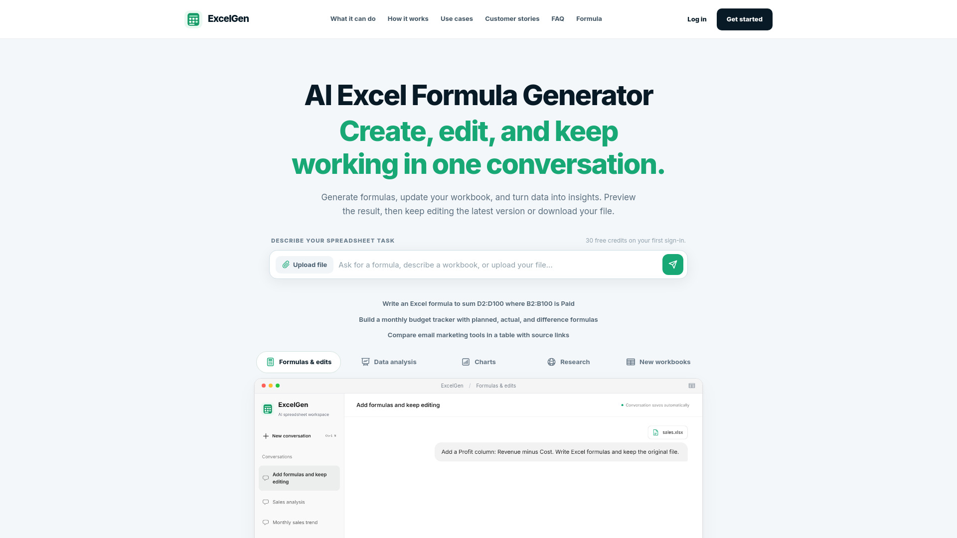 image of ExcelGen | AI Excel Formula Generator & Spreadsheet Assistant