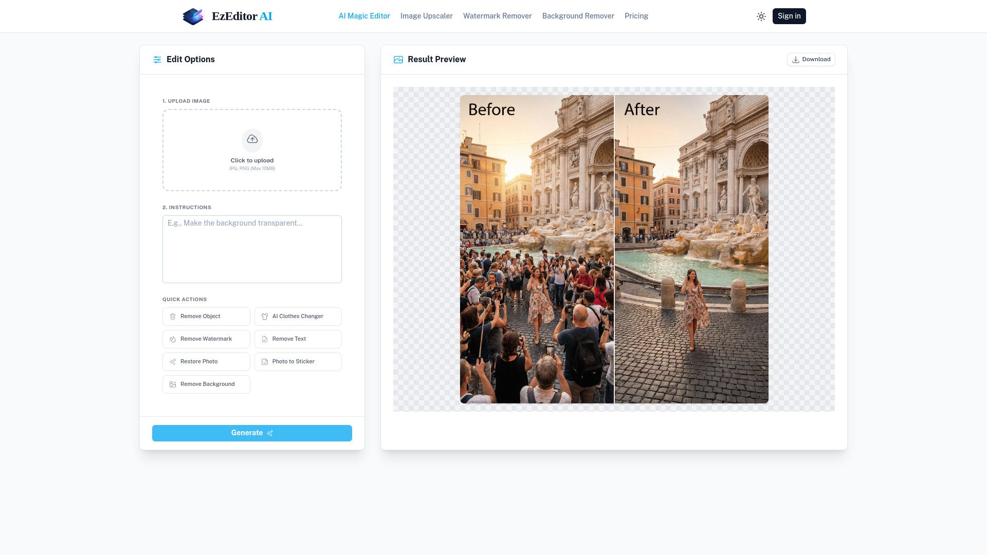 image of EzEditor AI - Free Photo Edit