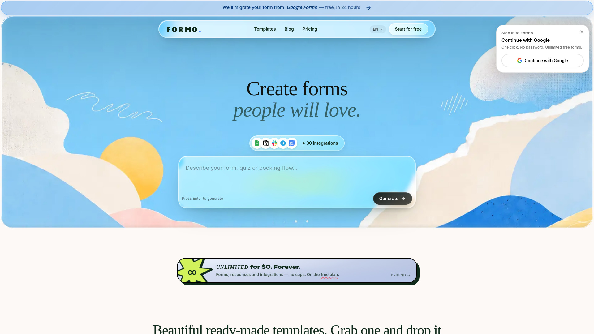 image of Formo. Forms built by AI.