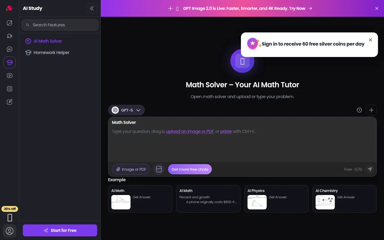 image of Free AI Math Solver