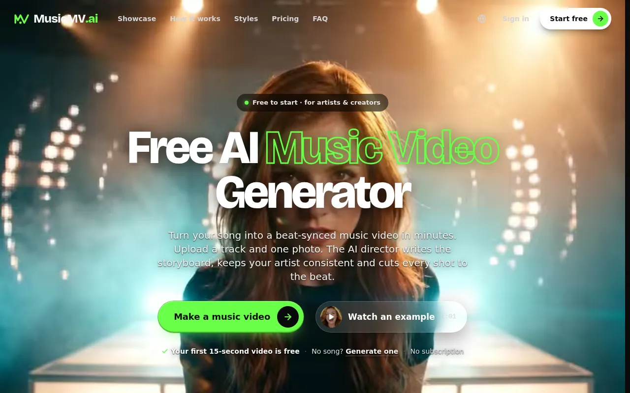image of Free AI Music Video Generator: Turn Songs into Videos | MusicMV