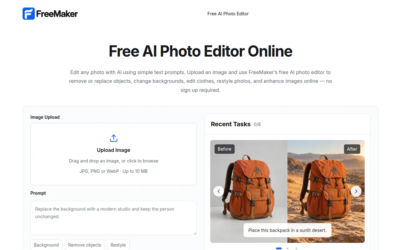image of Free AI Photo Editor - FreeMaker