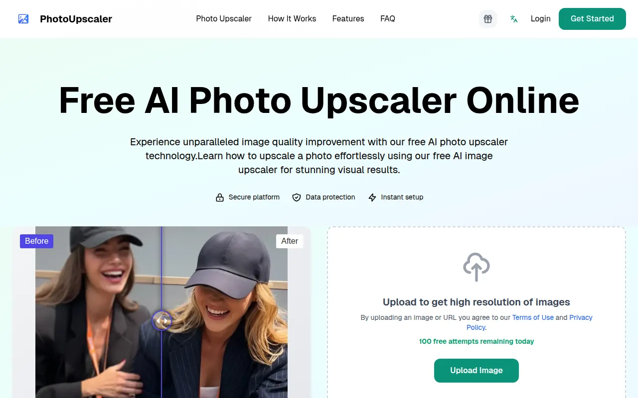 image of Free AI Photo Upscaler