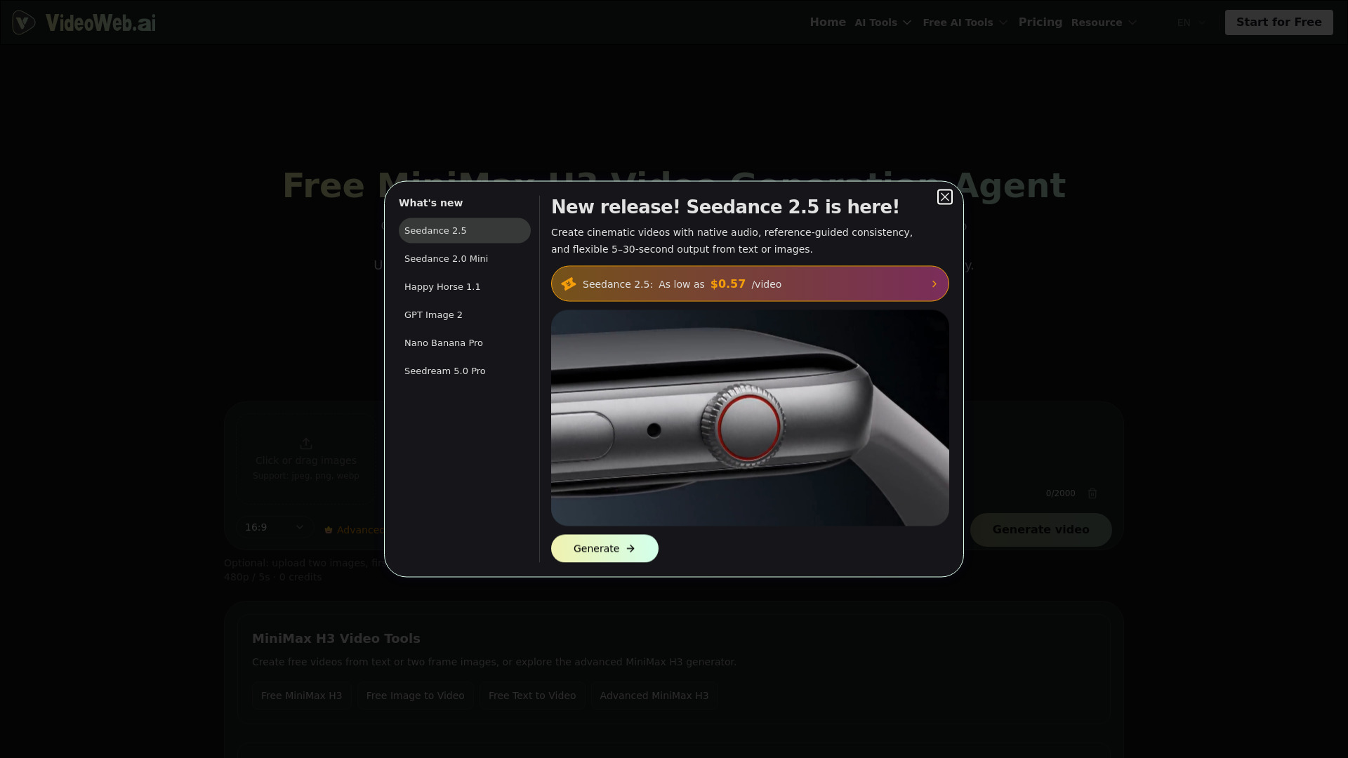 image of Free MiniMax H3 Video AI