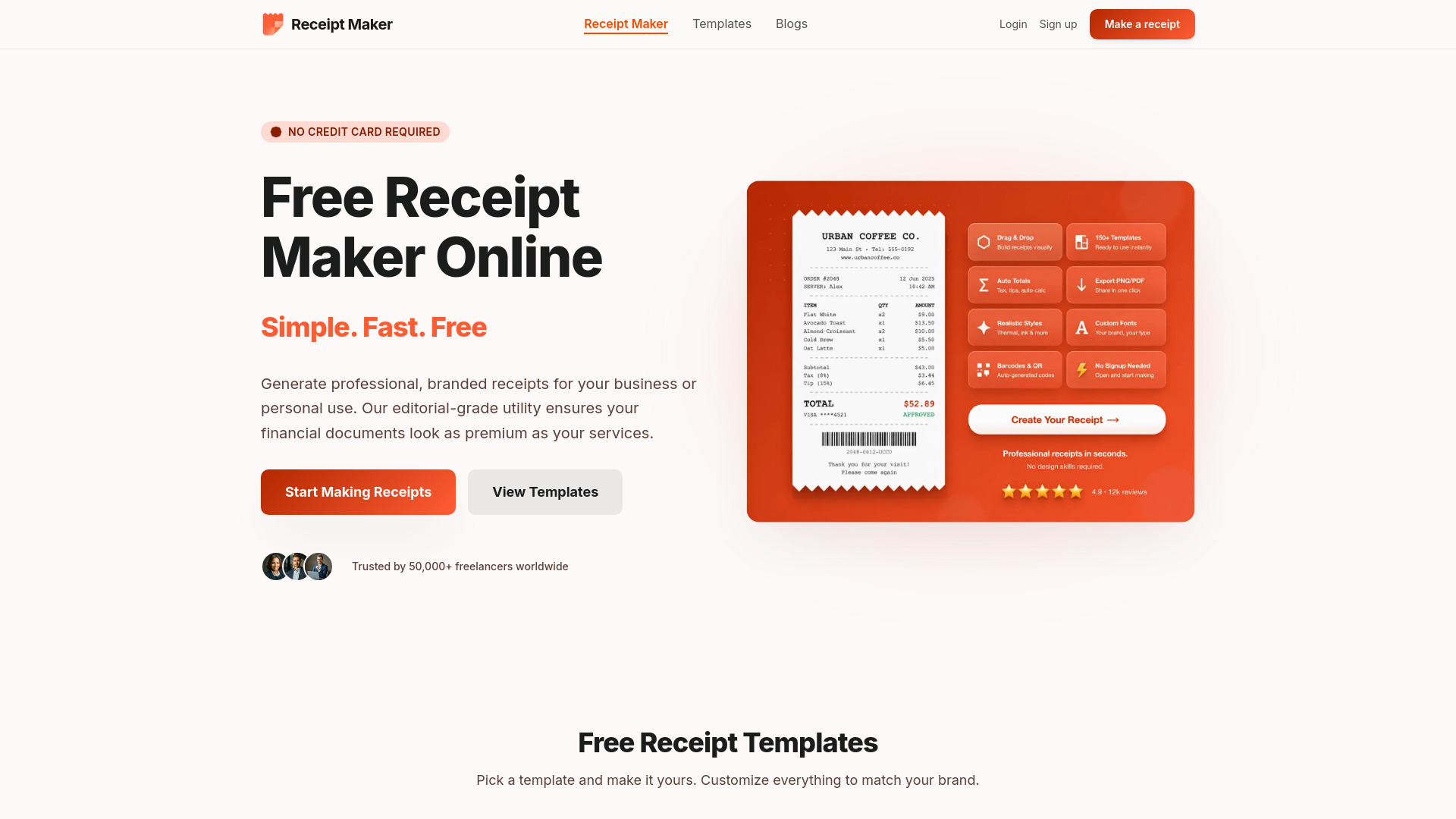 image of Free Receipt Maker