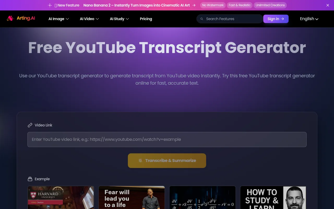 image for Free YouTube Transcript Generator image for Free YouTube Transcript Generator