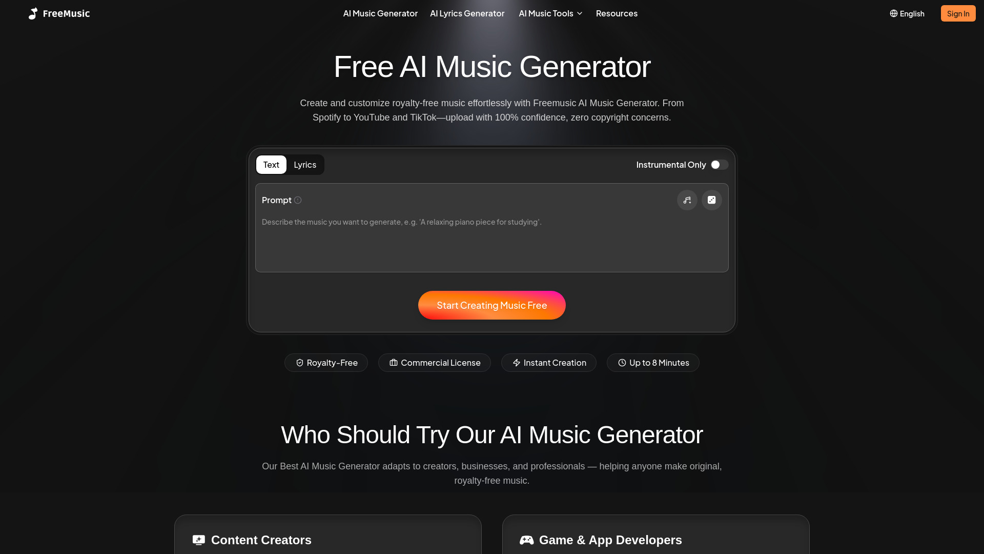 image of Freemusic AI