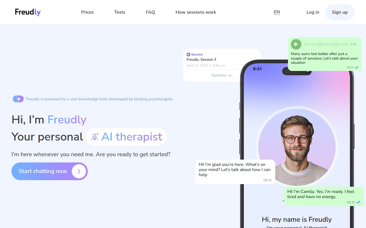 image of Freudly — AI Therapist