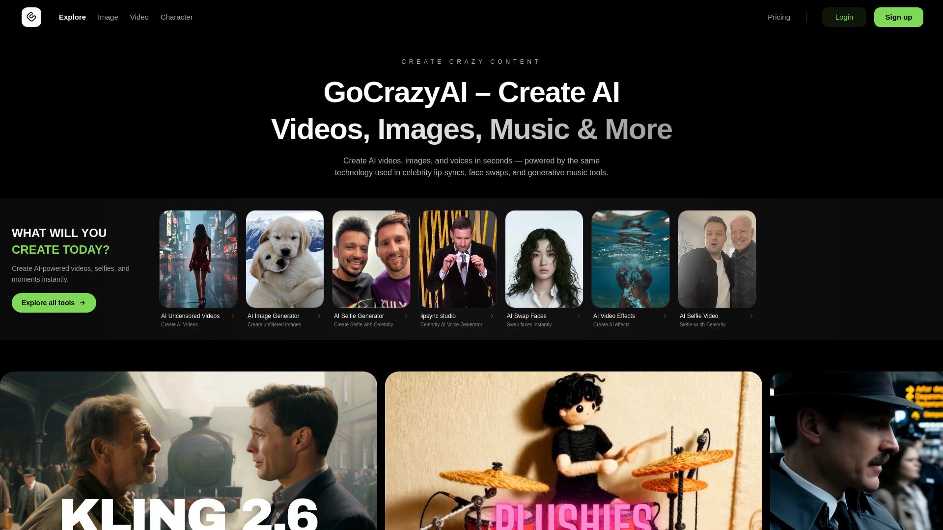 image of GoCrazyAI – AI Video Generator