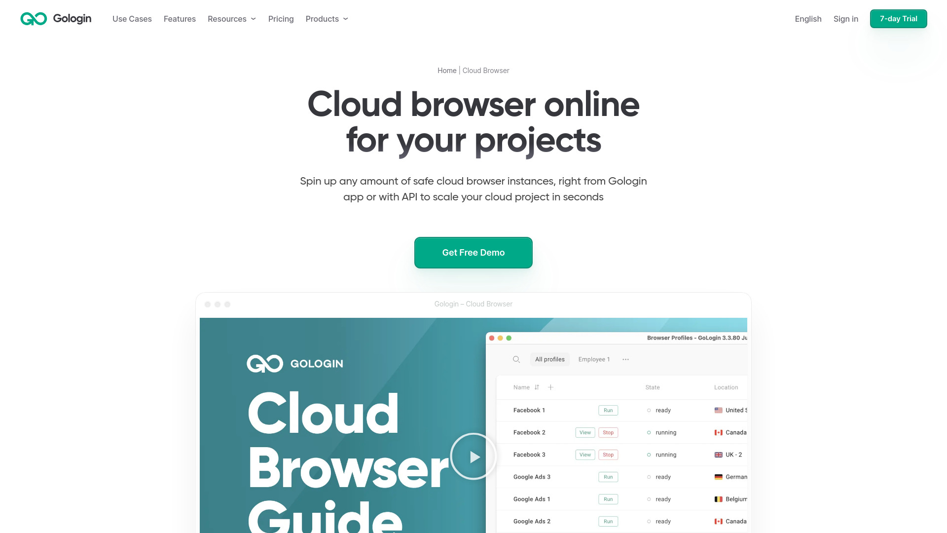 image of Gologin Cloud Browser