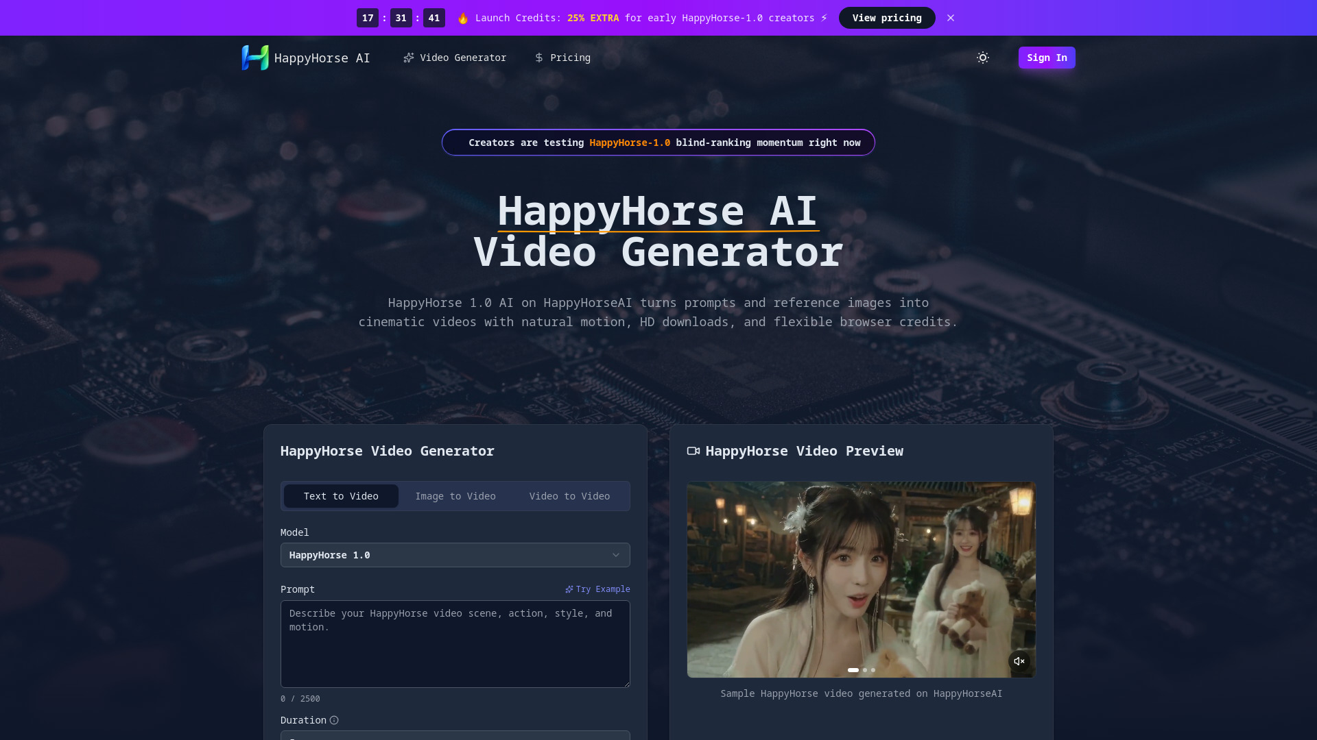 image of HappyHorse AI image of HappyHorse AI