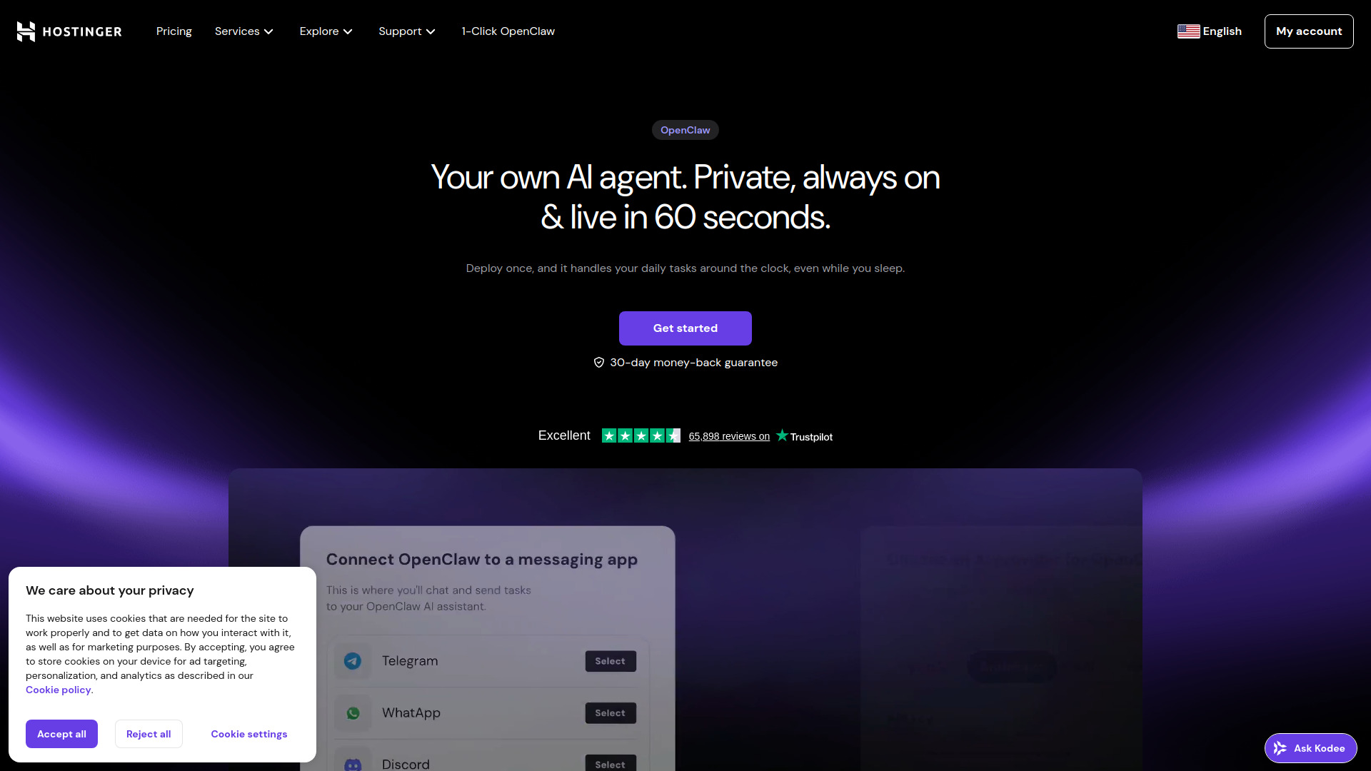 image of Hostinger | 1-Click OpenClaw