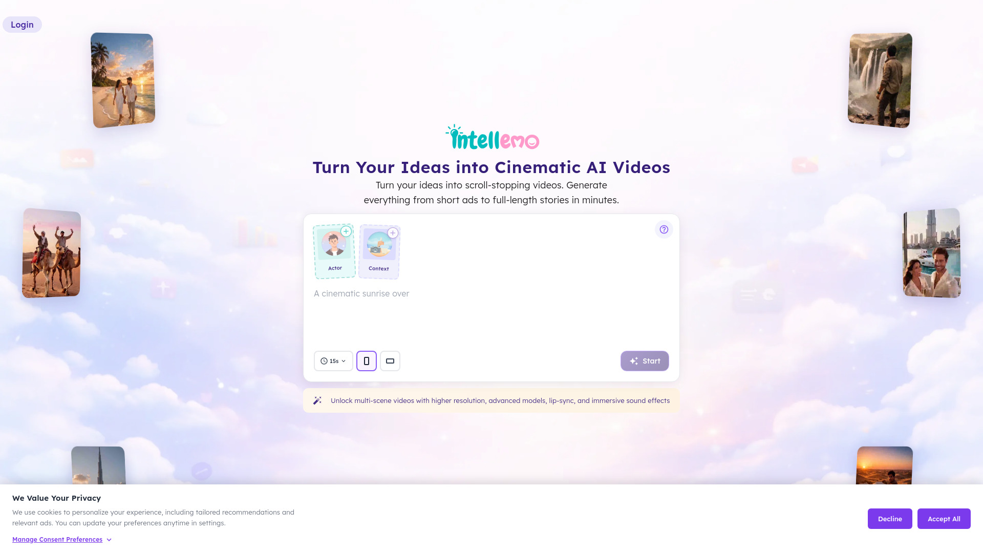 image of Intellemo AI video generation platform