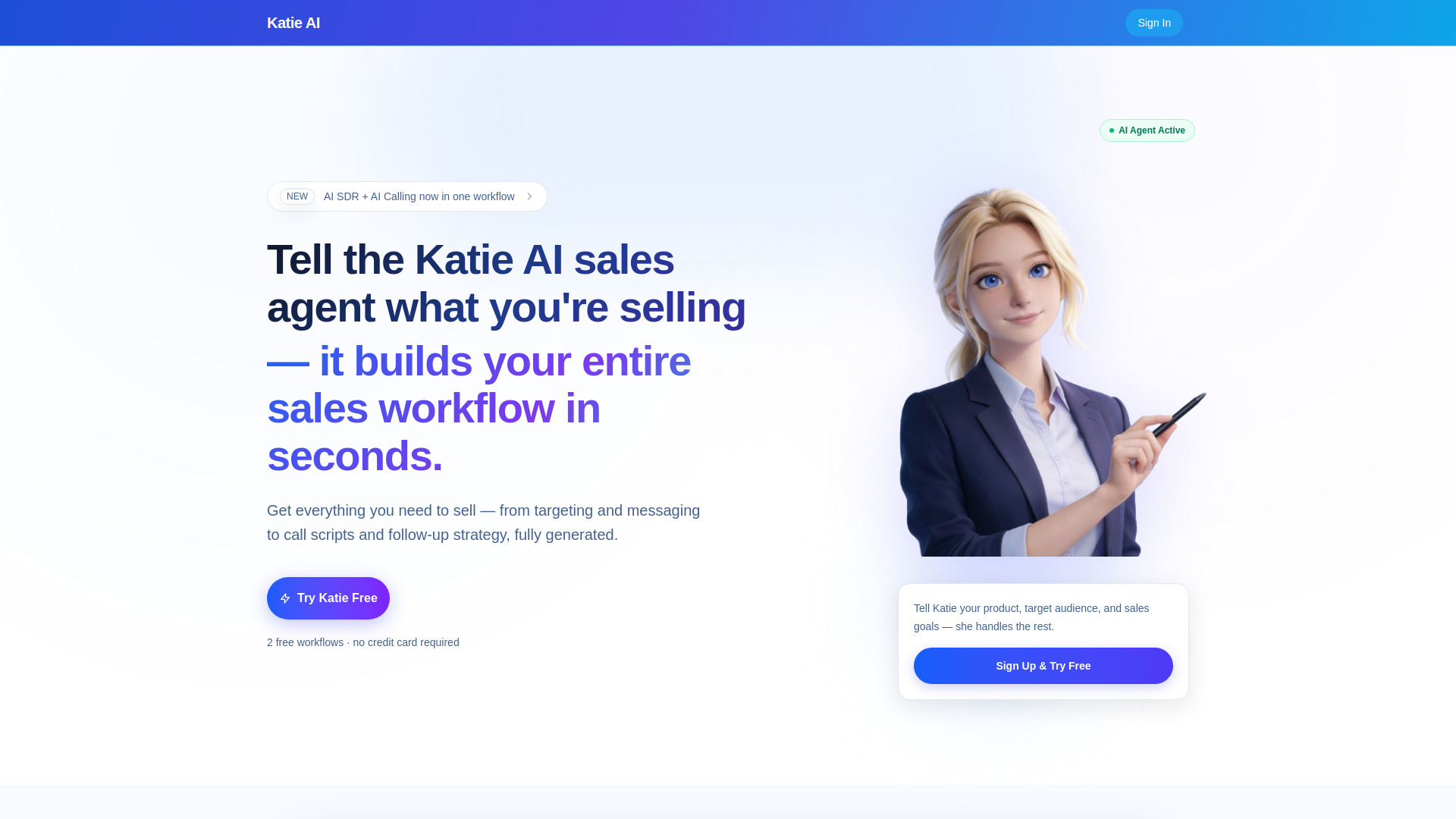 image of Katie AI Sales Agent WorkFlow Automation