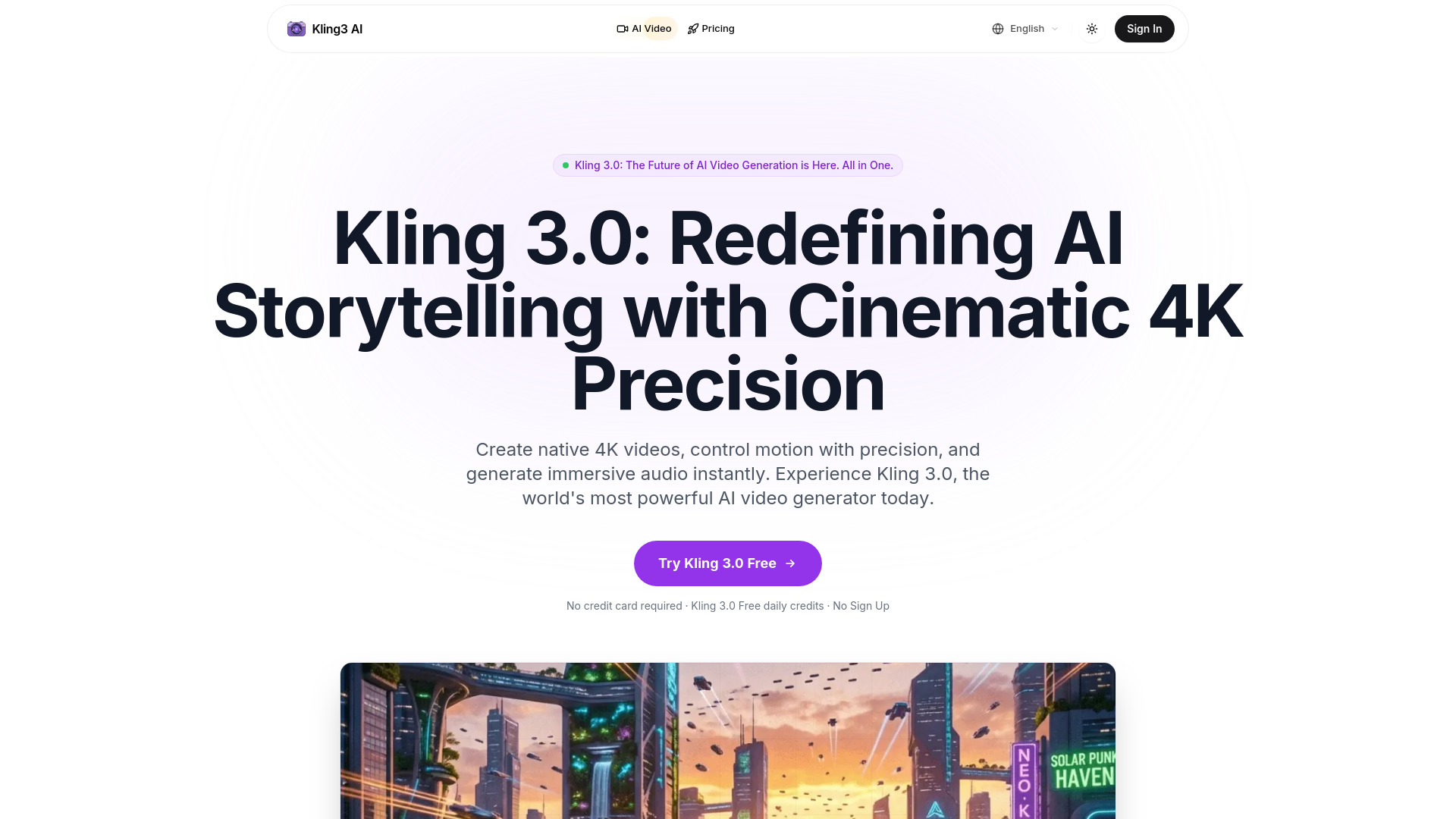 image of Kling 3.0 AI