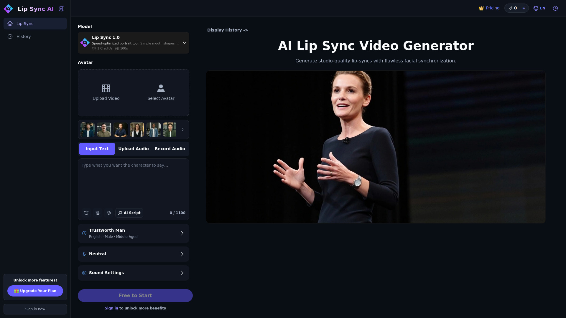 image of Lip Sync AI Video Generator