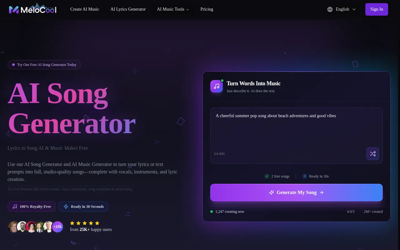 image of Lyrics To Song AI