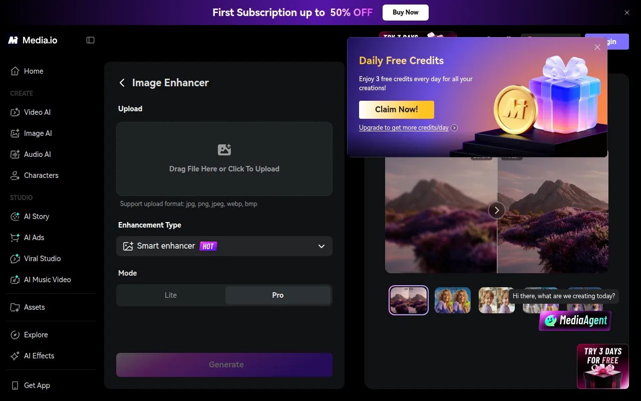 image of Media.io AI Image Enhancer