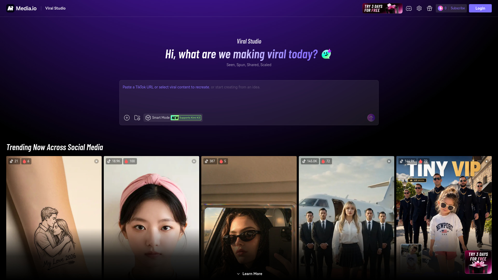 image of Media.io Viral Studio