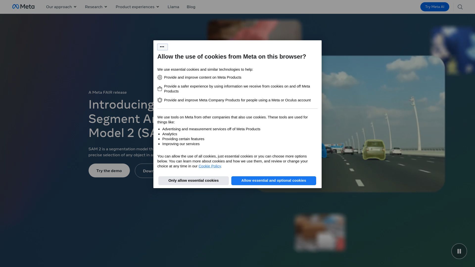 image of Meta Segment Anything Model 2