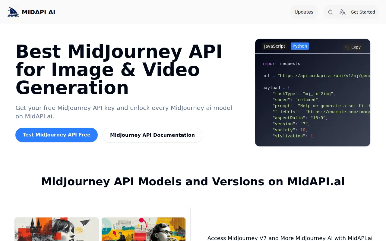 image of MidJourney API (Unofficial)