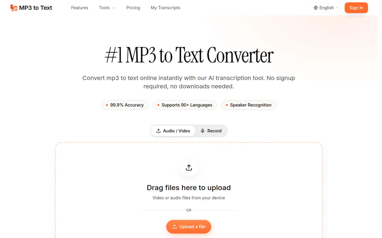 image of MP3 to Text Converter