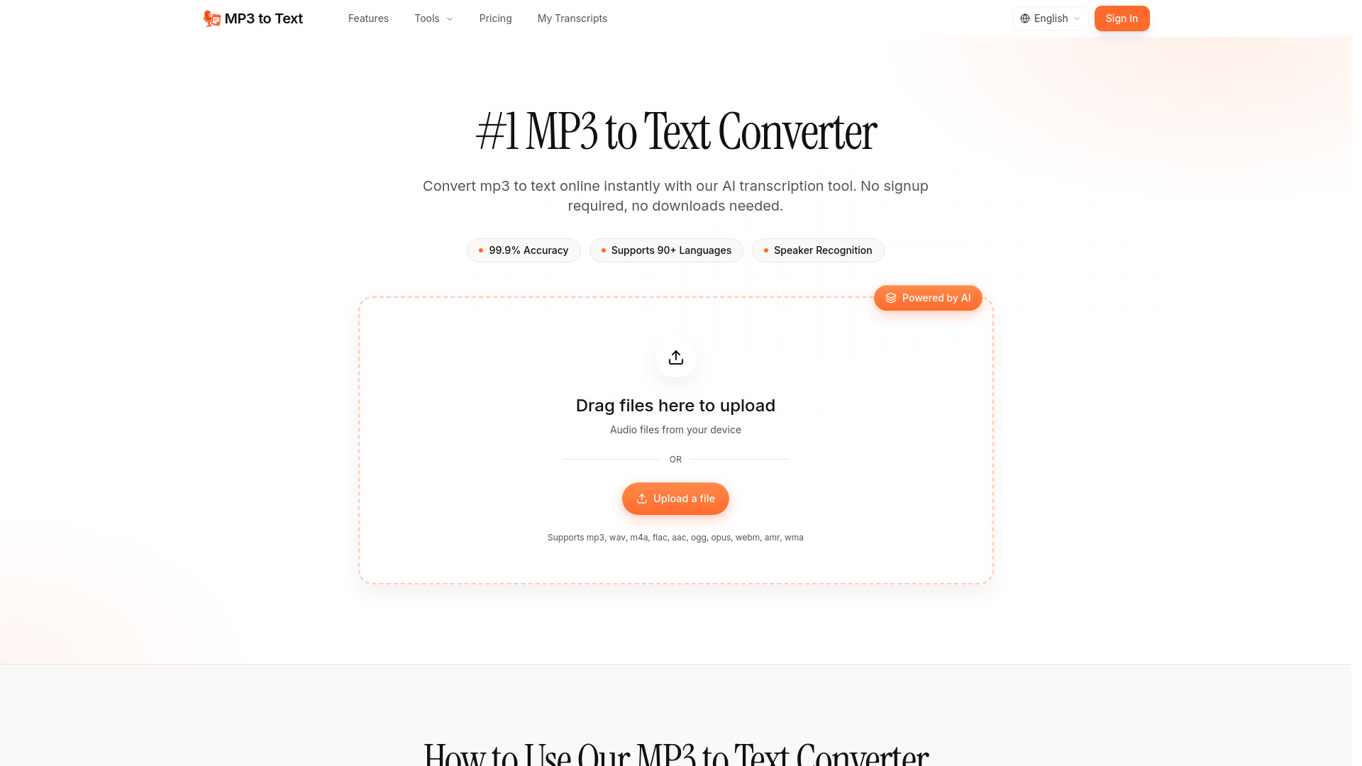 image of MP3 to Text