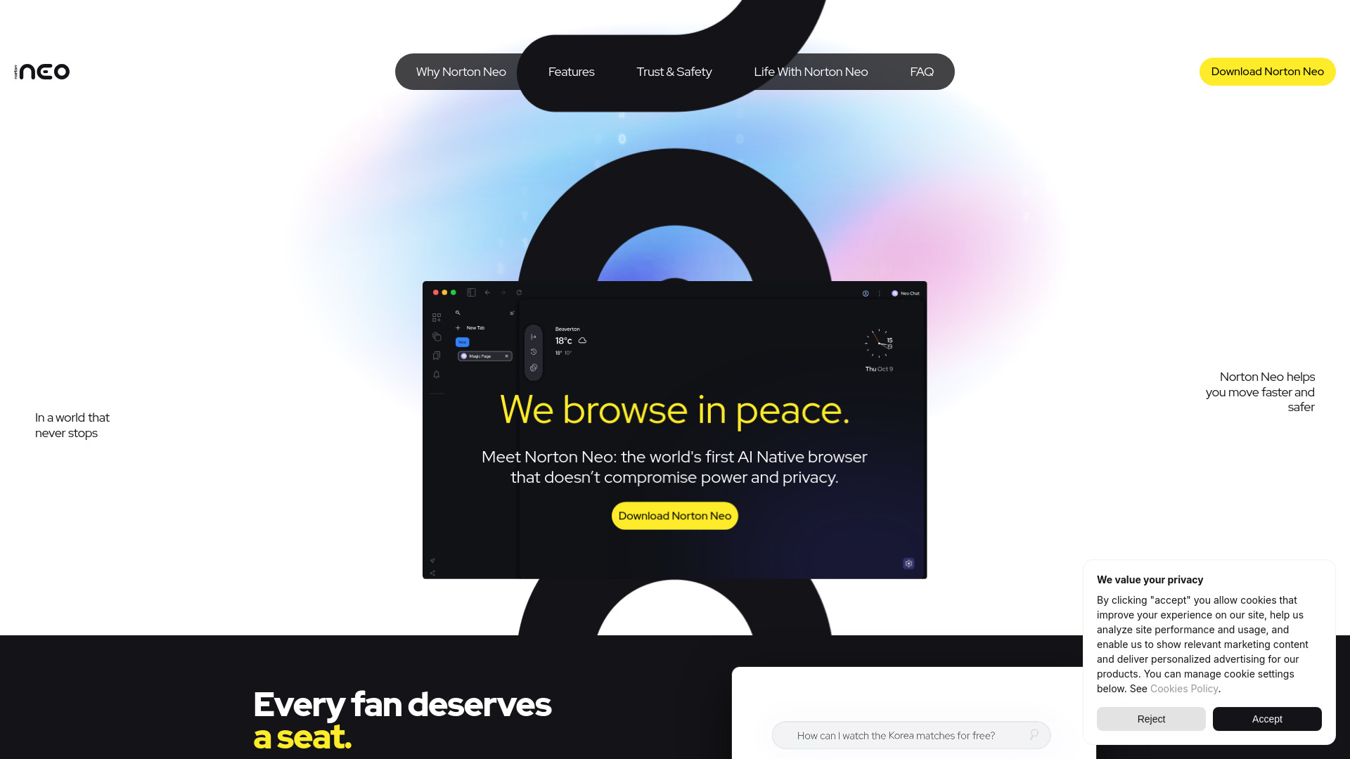 image of Norton Neo Browser