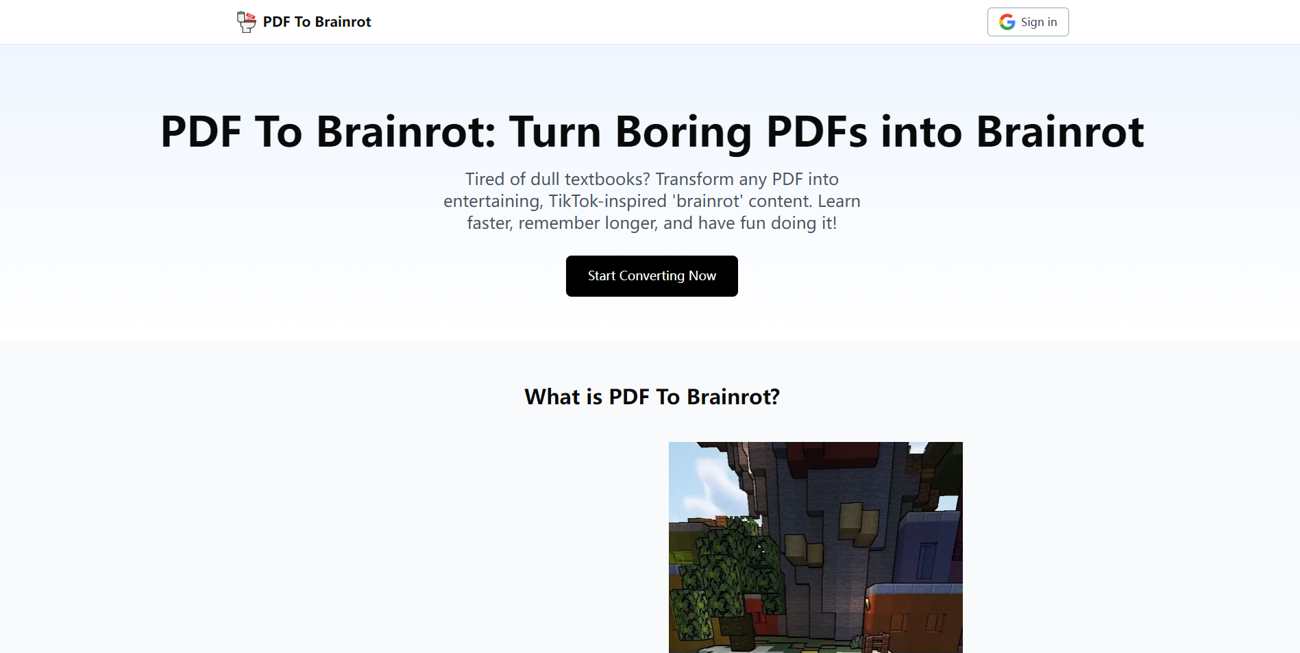 image of PDF To Brainrot AI