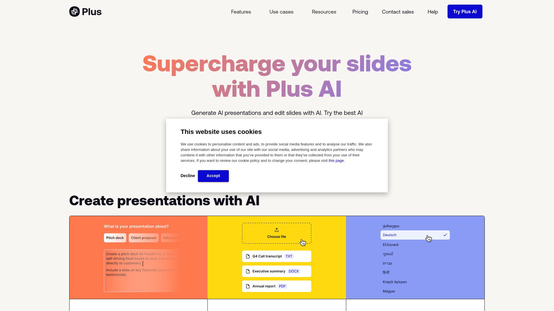 image of Plus AI Presentation Maker