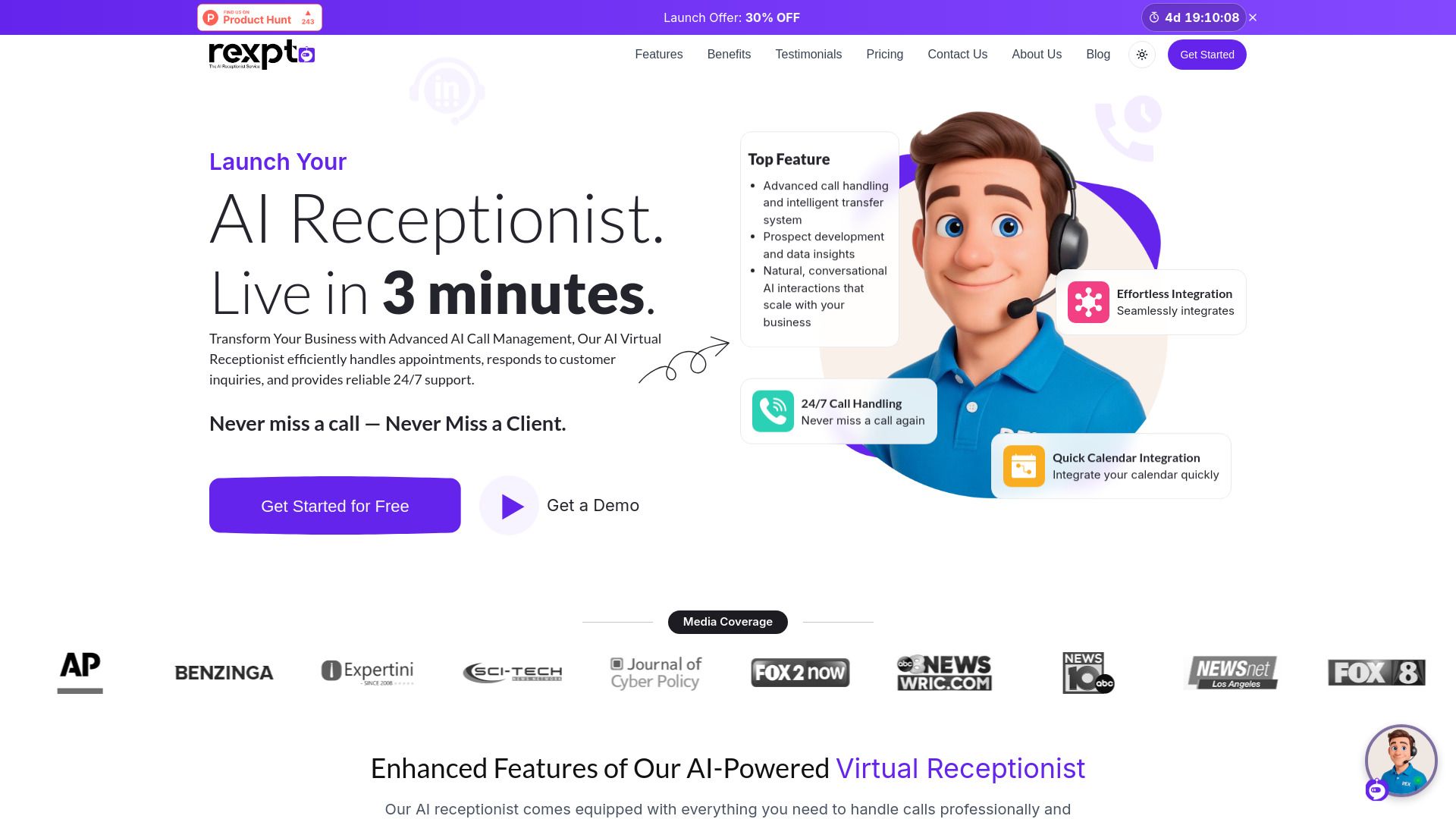 image of Rexpt - AI Receptionist Service