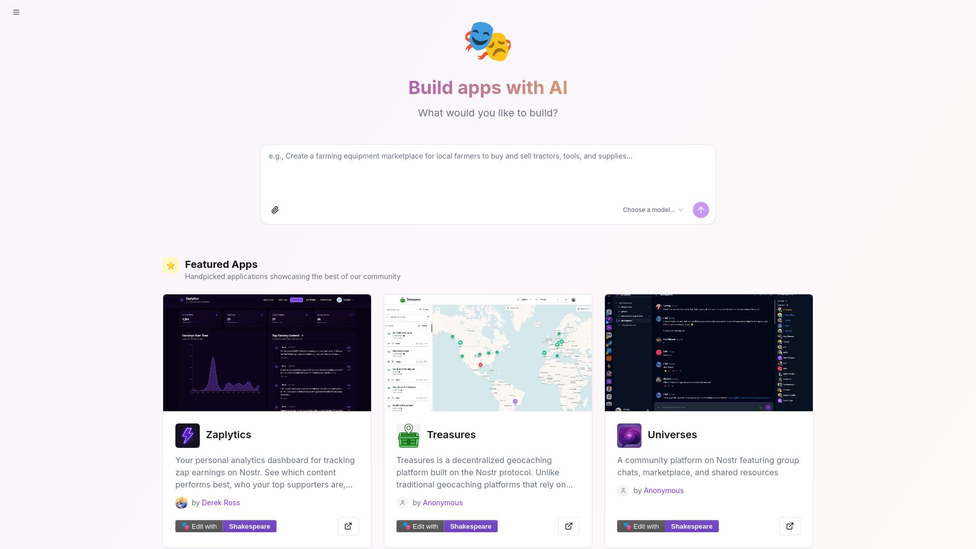 image of Shakespeare - Open Source AI Builder